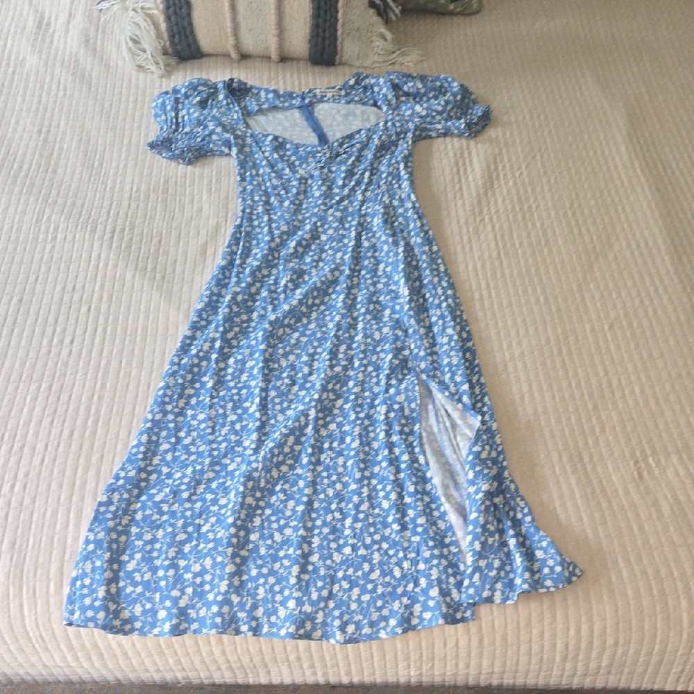 Reformation Blue and White Floral Dress